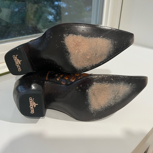 Old Gringo Aladin Brown and Tan Cowboy Boots 7 fits 6.5 - Picture 6 of 12